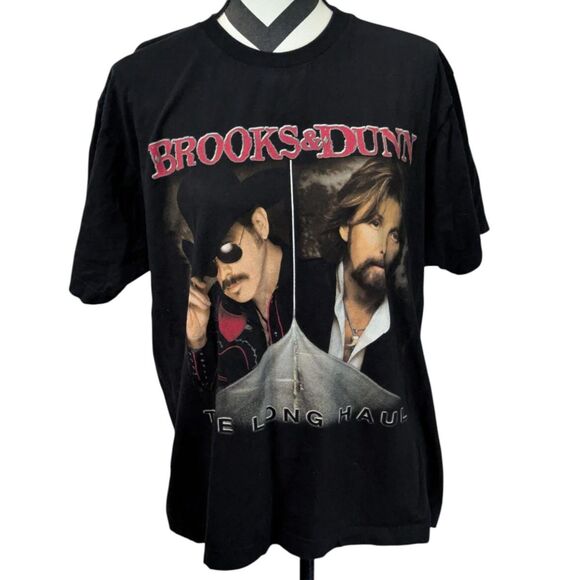 Vintage Brooks & Dunn The Long Haul 2006 Tour T-Shirt Black - Picture 1 of 4